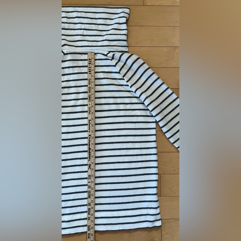 Lou & Grey Striped Wide Turtleneck Fleece Backed Sweater - Black &White - L - Picture 6 of 9